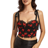 Kurzes Camisole-Top mit Schmetterlings-Ausschnitt
